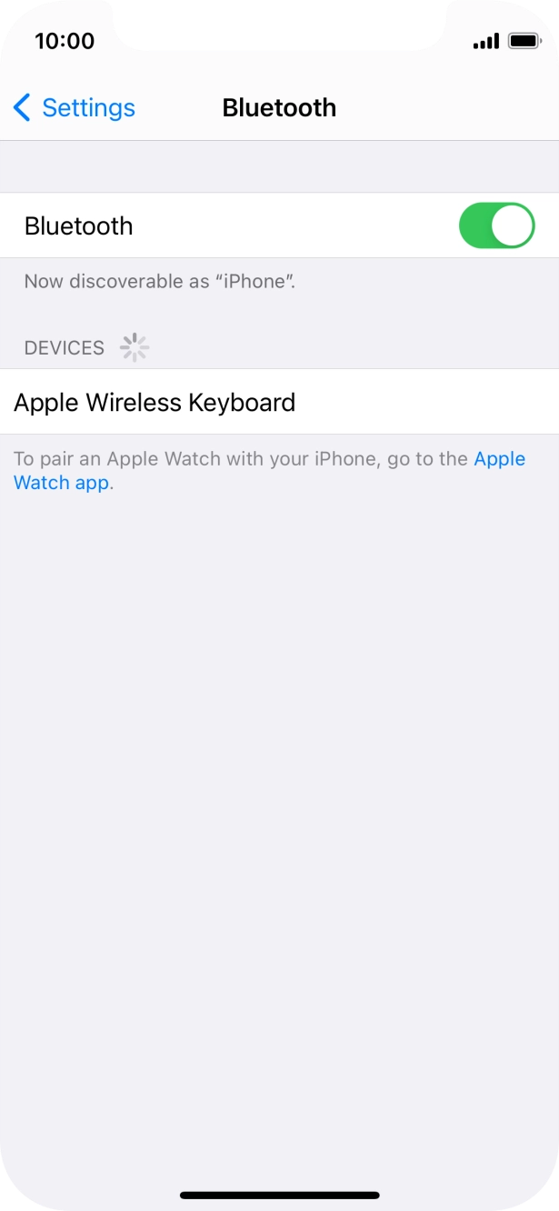 Press the required Bluetooth device and follow the instructions on the screen to pair the device with your phone.