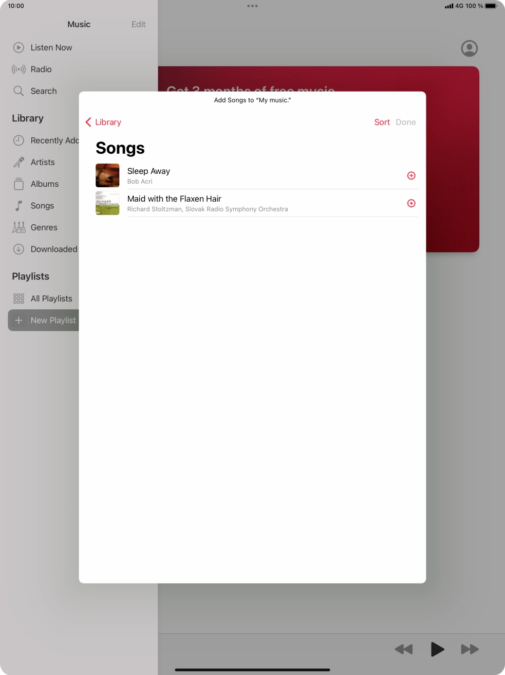 Go to the required category and press the required audio file.