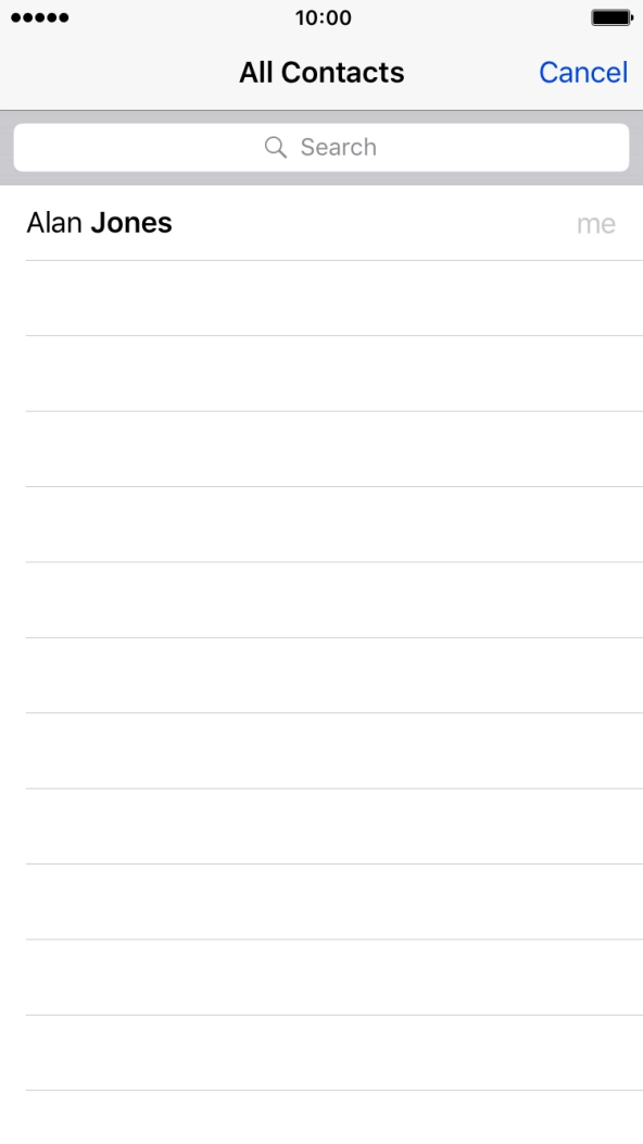 Press the required contact. Press the required contact.