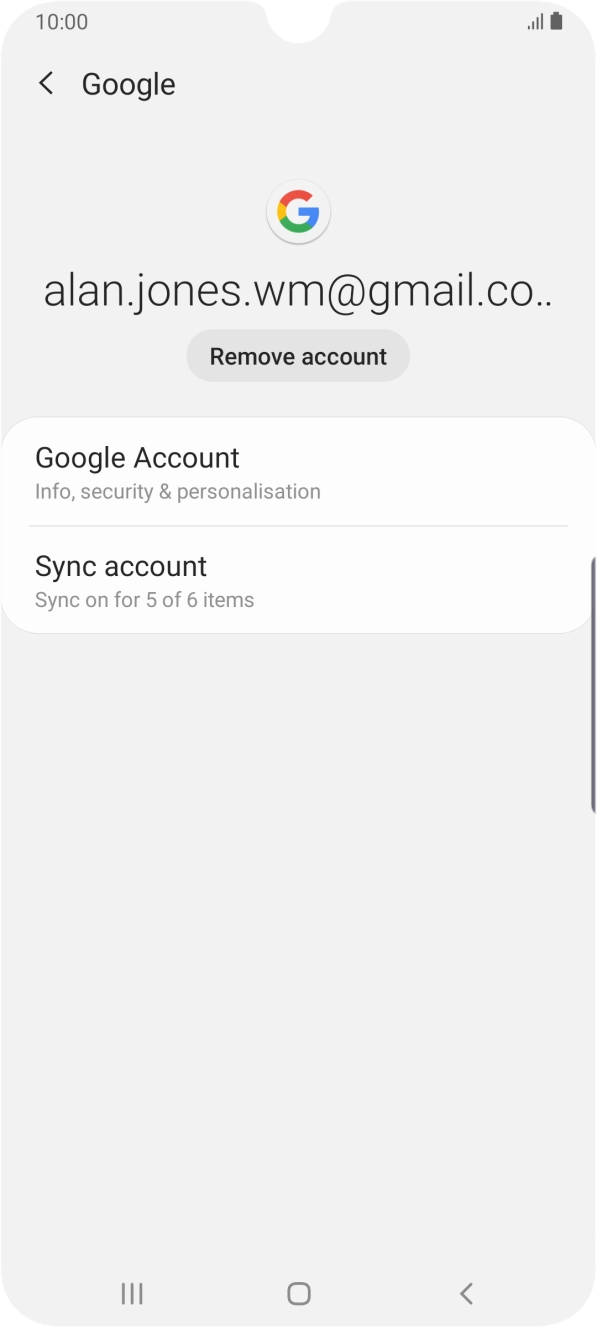 Press Sync account.