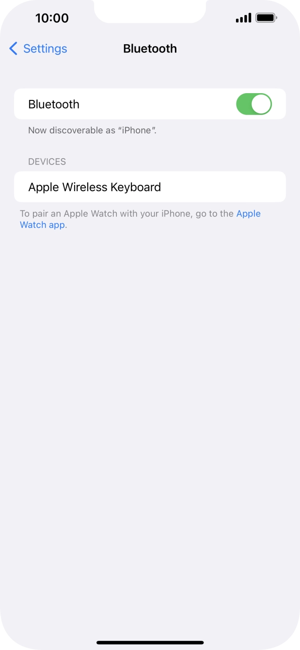 Press the required Bluetooth device and follow the instructions on the screen to pair the device with your phone.