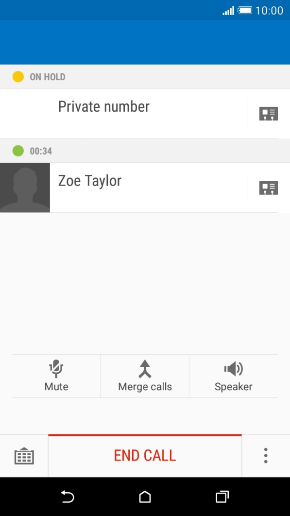 Activate the call you want to end and press END CALL.
