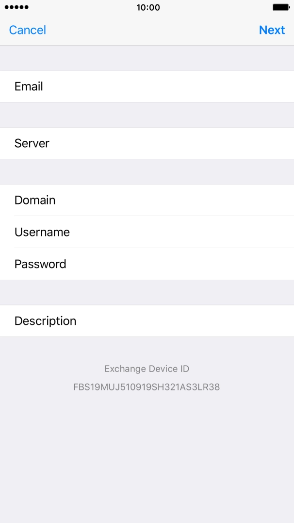 Press Password and key in the password for your email account.