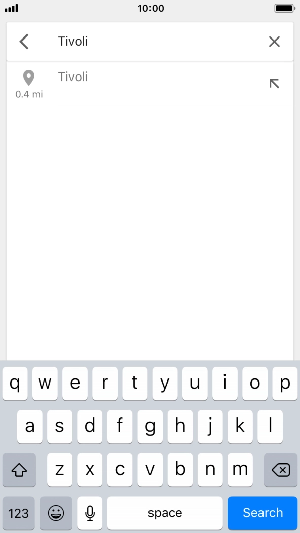 Press the required destination.