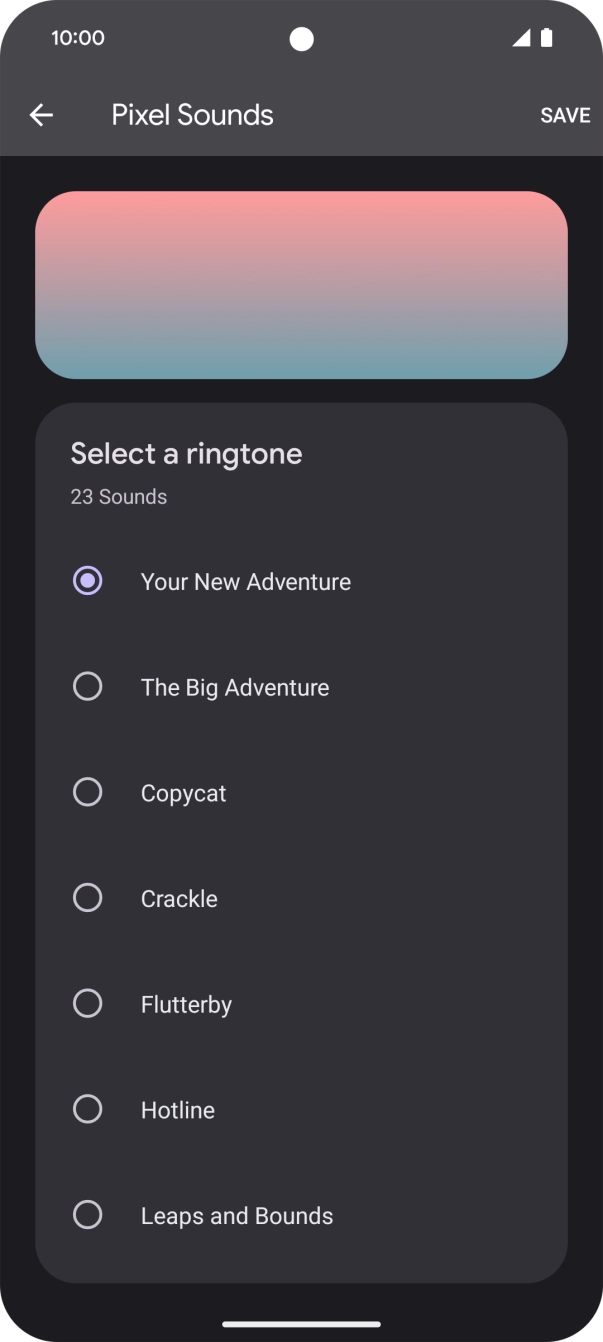 Press the different ring tones to hear them.