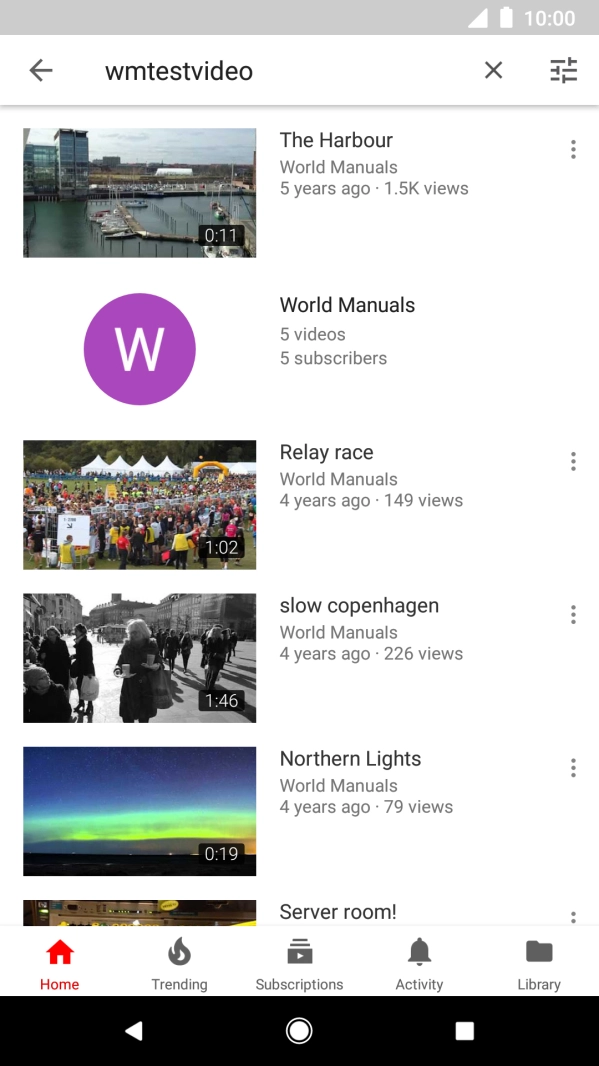 Go to the required folder and press the required video clip.