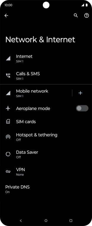 Press Mobile network. Press Mobile network.