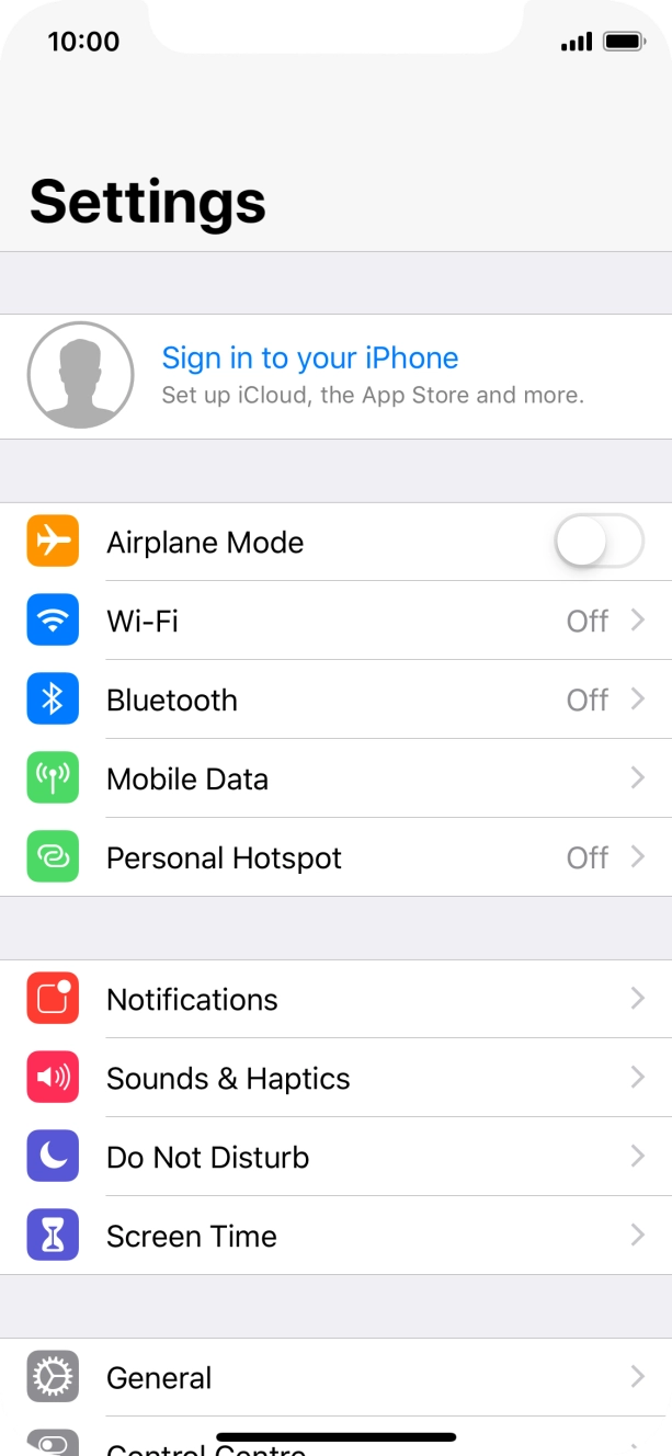 Press Sign in to your iPhone.