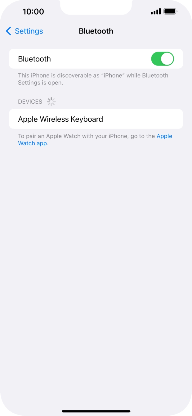 Press the required Bluetooth device and follow the instructions on the screen to pair the device with your phone.