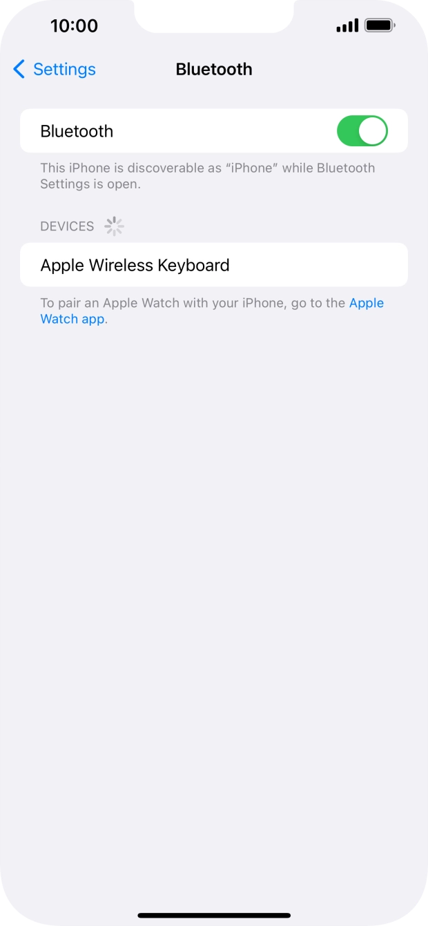 Press the required Bluetooth device and follow the instructions on the screen to pair the device with your phone.