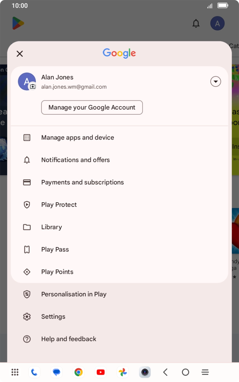 Press Manage apps and device.