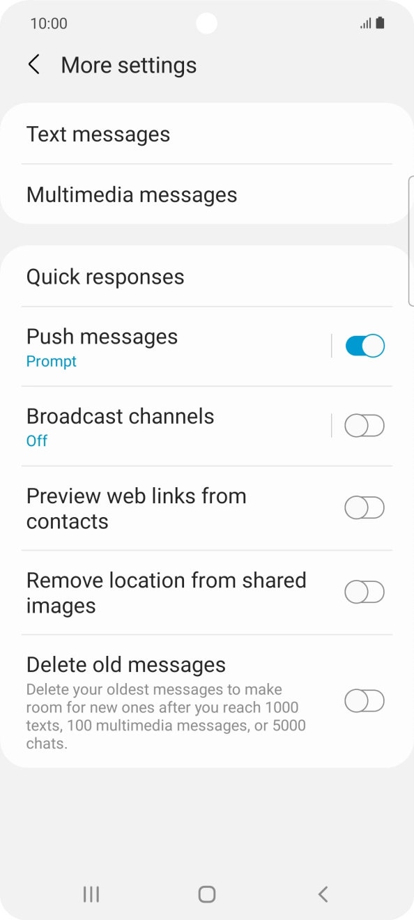 Press Text messages.