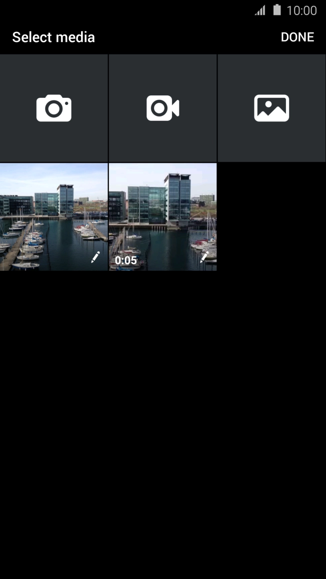 Press the gallery icon. Press the gallery icon.