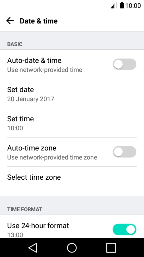 Press Auto-date & time to turn on the function.
