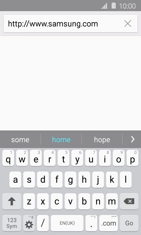 Key in the address of the required web page and press Go.