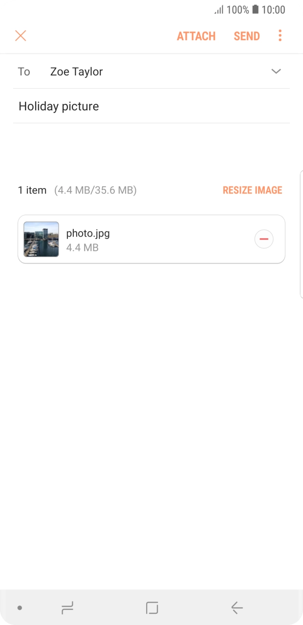 Press the text input field and write the text for your email.