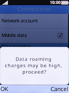 If you turn on the function, press the Left selection key.