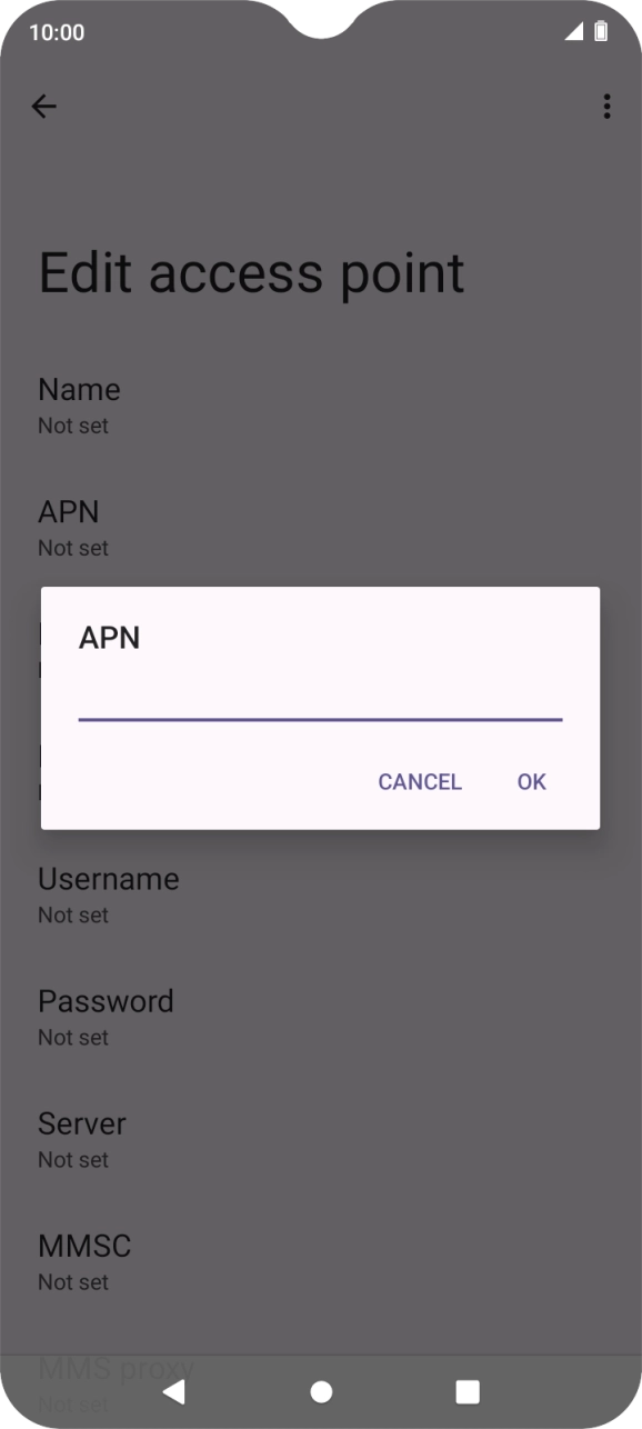 Key in telstra.wap and press OK.