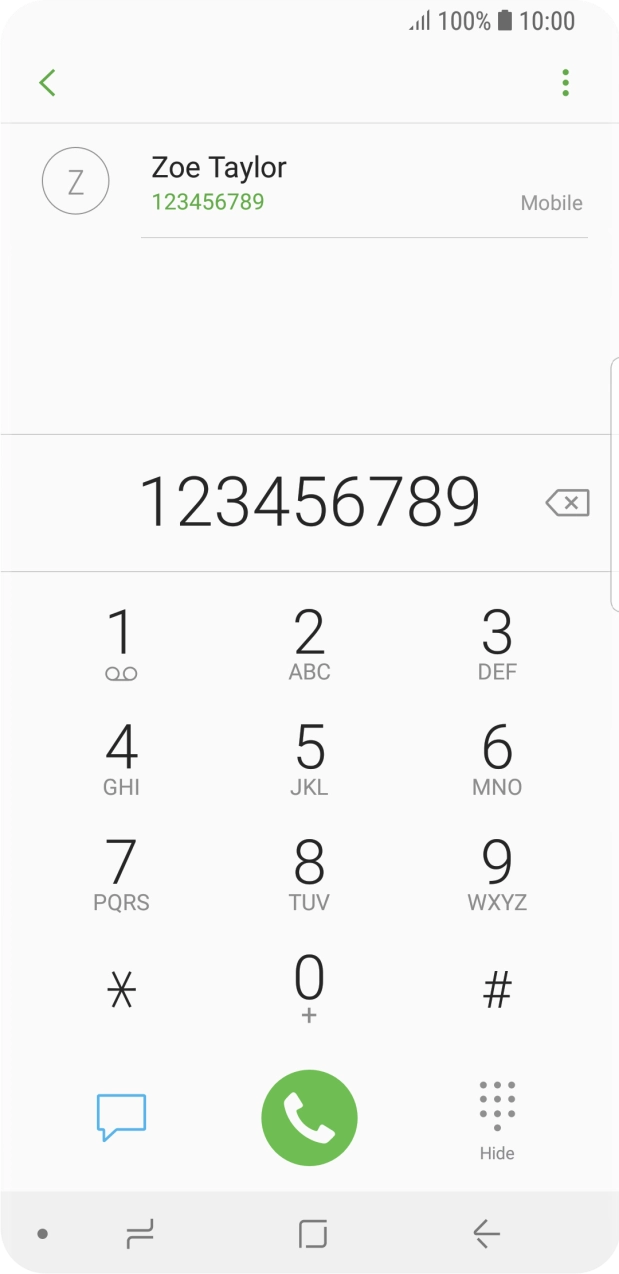 Key in the required number and press the call icon.