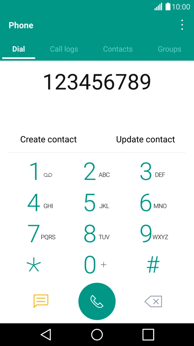 Key in the required number and press the call icon.