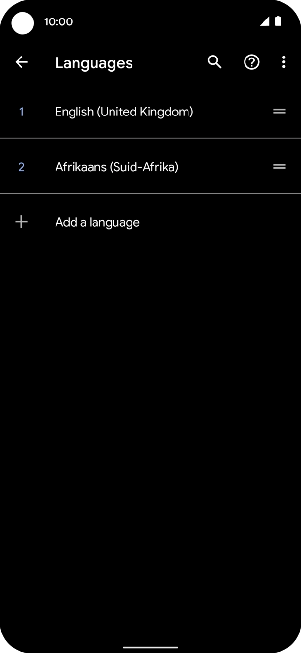 To select the new language as the default language, press the move icon next to the required language and drag it to the top of the list.