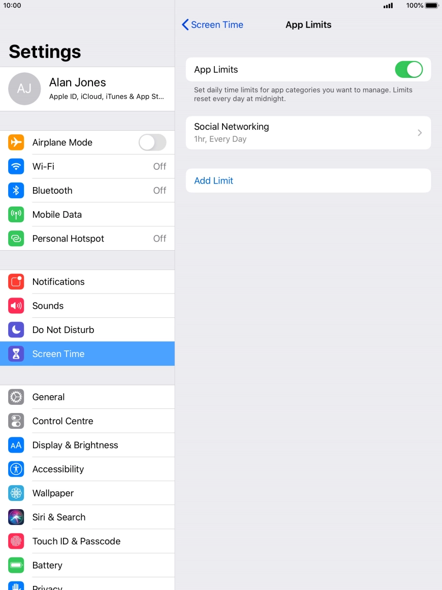Press the required category.