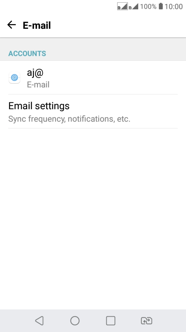 Press Email settings.