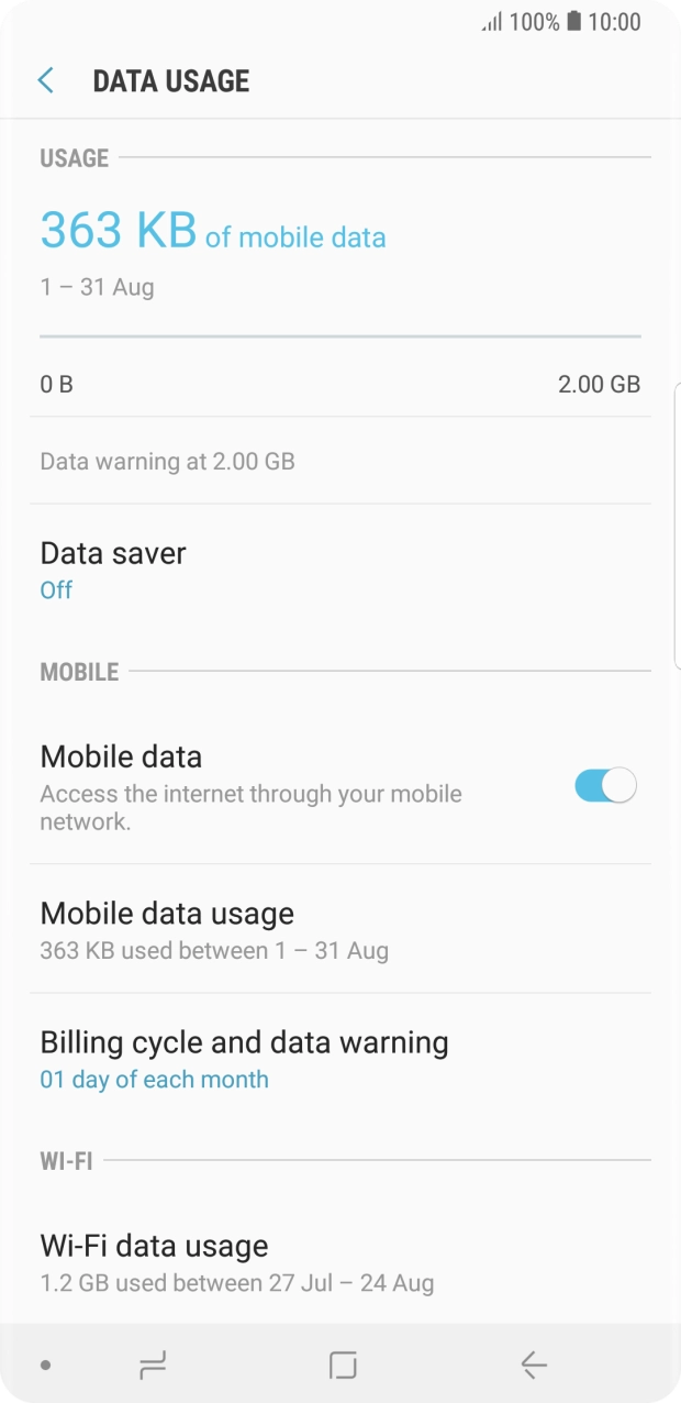 The total data usage is displayed.