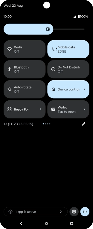 Press the settings icon. Press the settings icon.