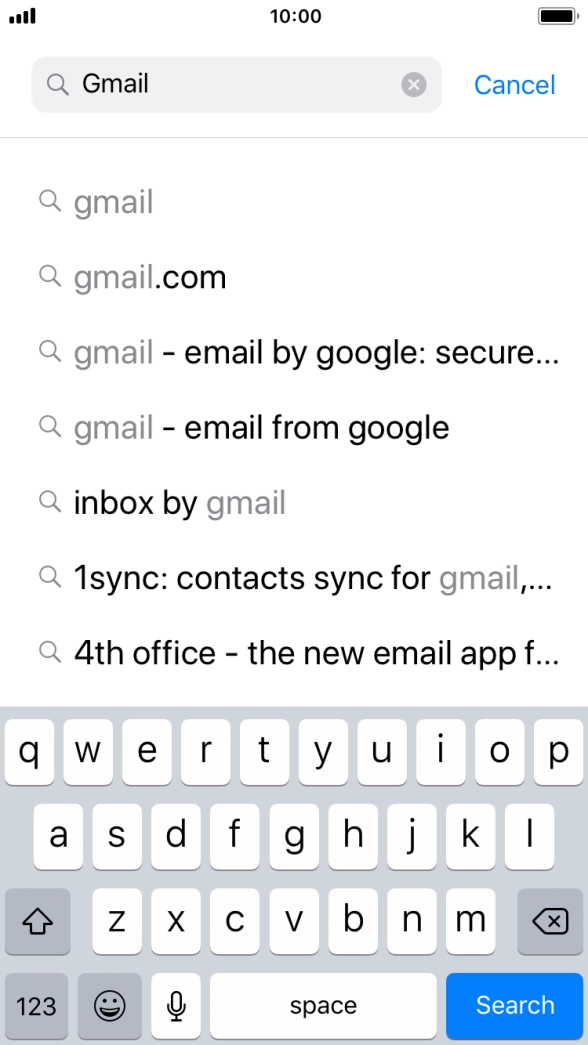 Key in Gmail and press Search.