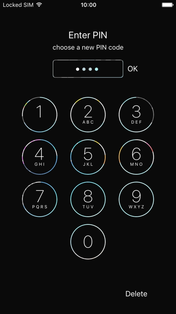 Key in a new four-digit PIN and press OK.