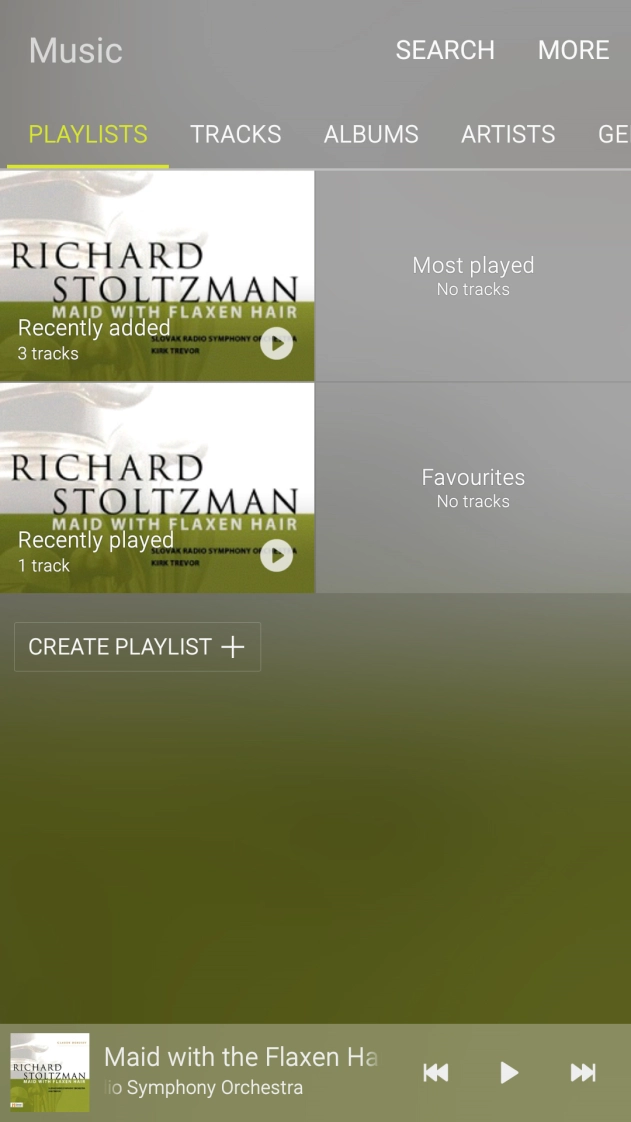 Press the required category and go to the required audio file.
