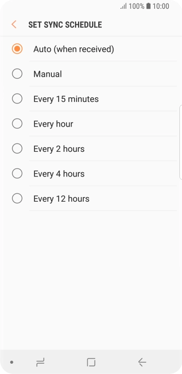 Press the required setting. Press the required setting.