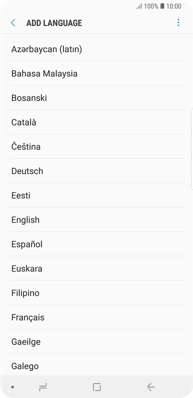 Press the required language.