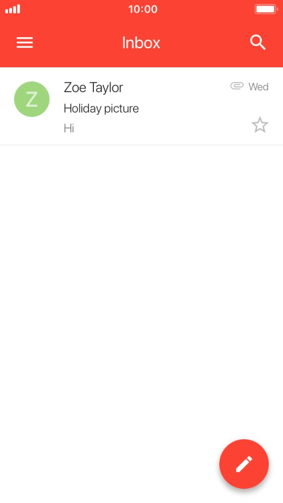 Press the new email icon. Press the new email icon.