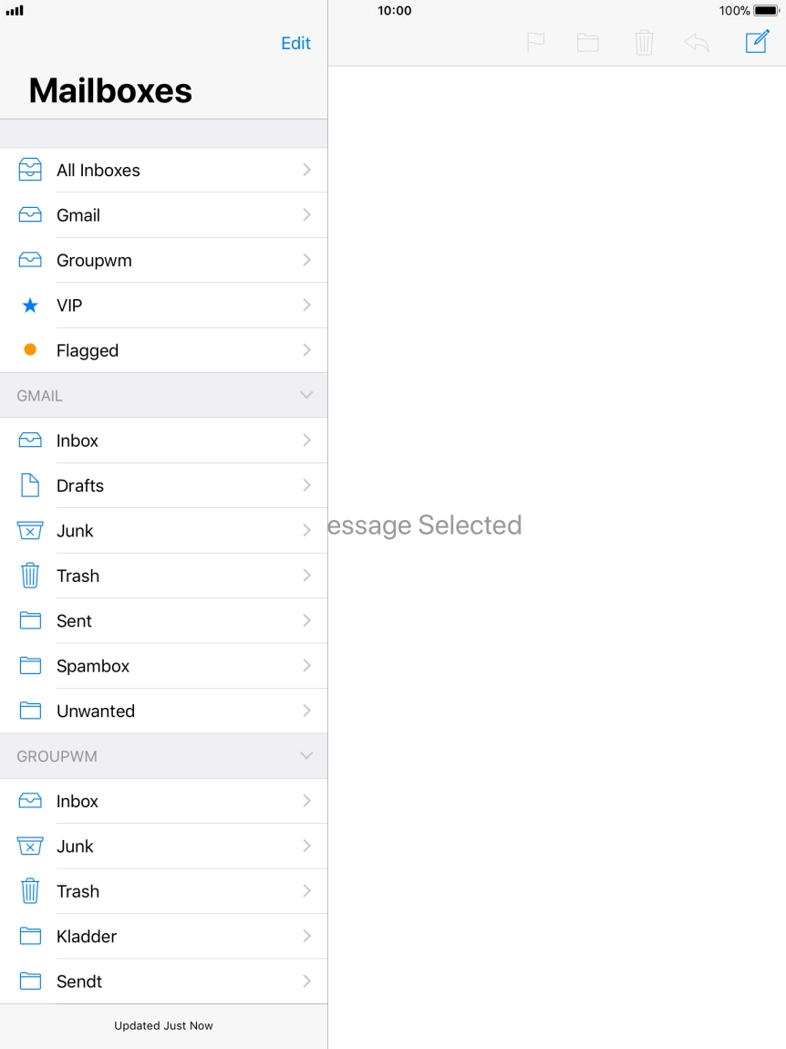 Press the required email account.