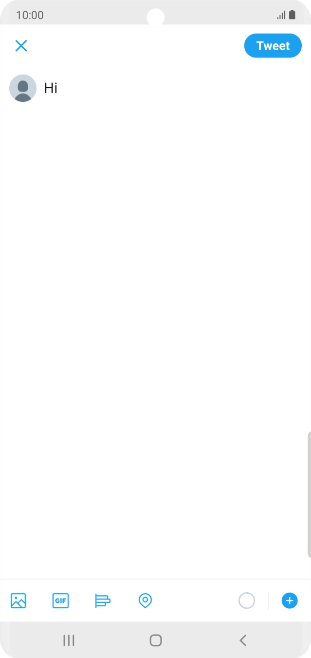 Write the required text and press Tweet.