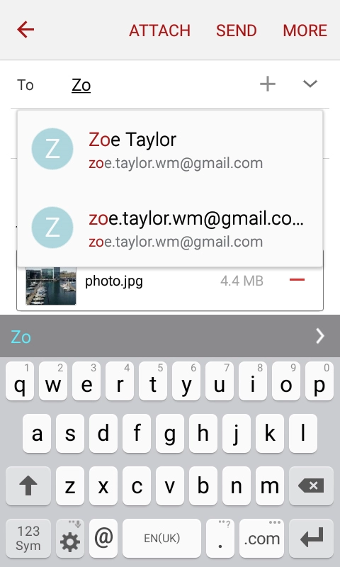 Press the required contact.