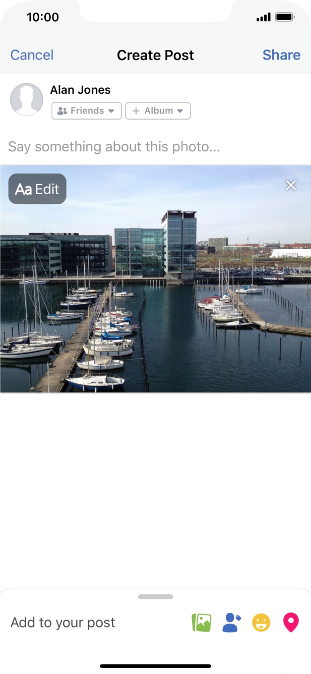 Press the text input field.