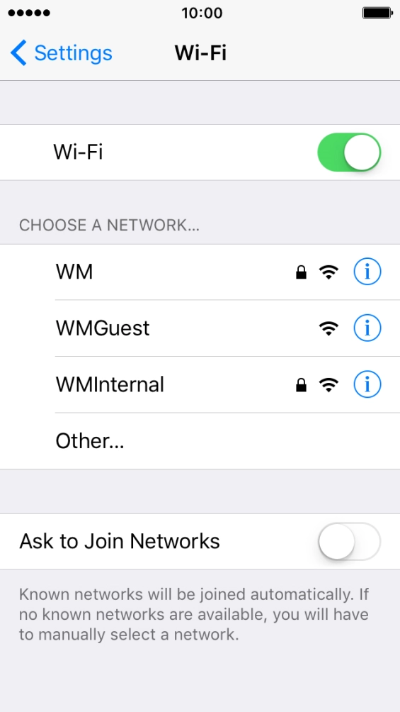 Press the required Wi-Fi network. Press the required Wi-Fi network.