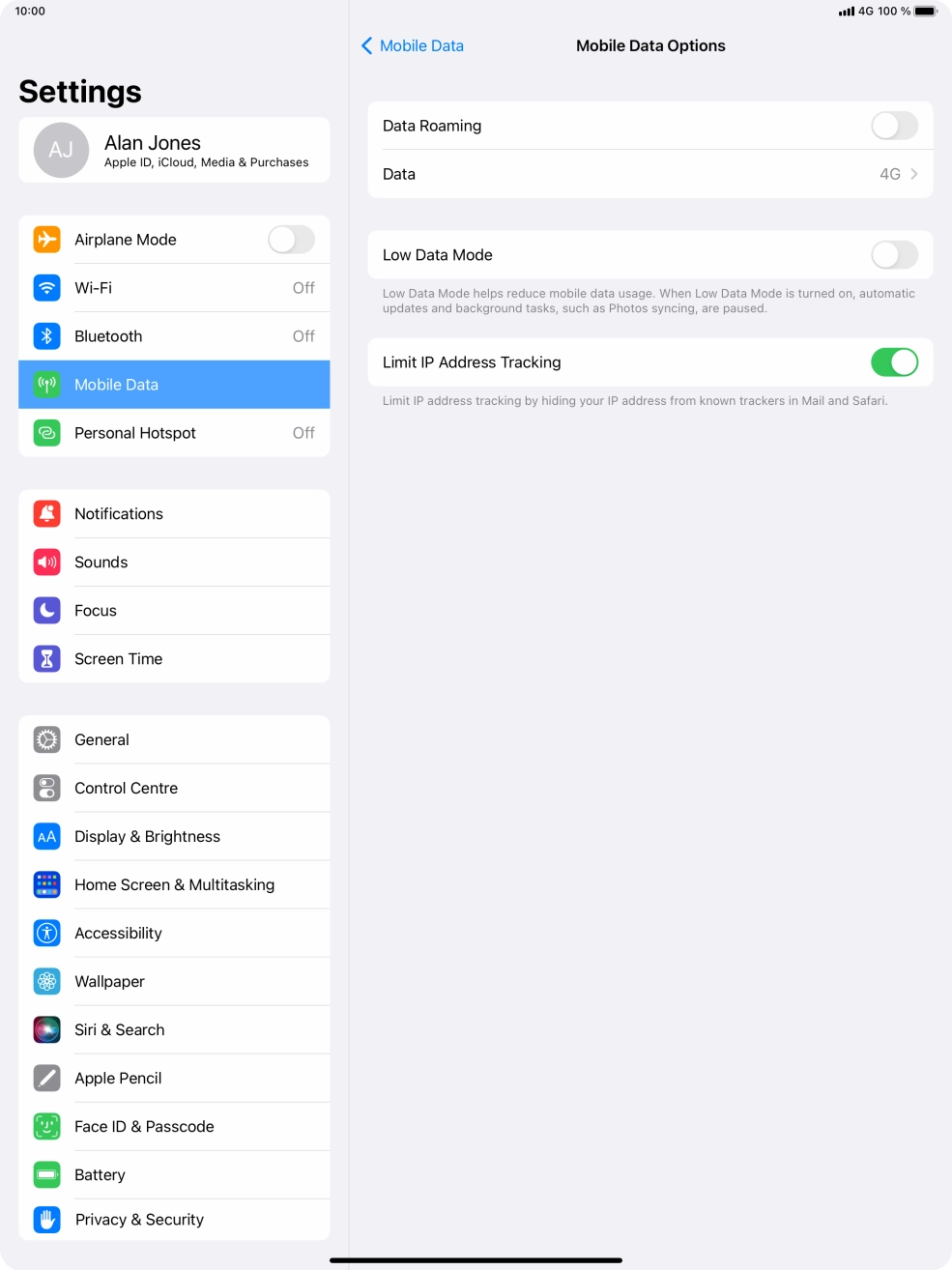 Press the indicator next to 