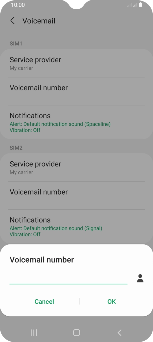 Key in +61101 and press OK.