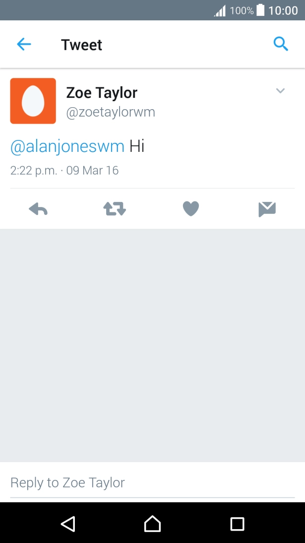 Press the reply icon.