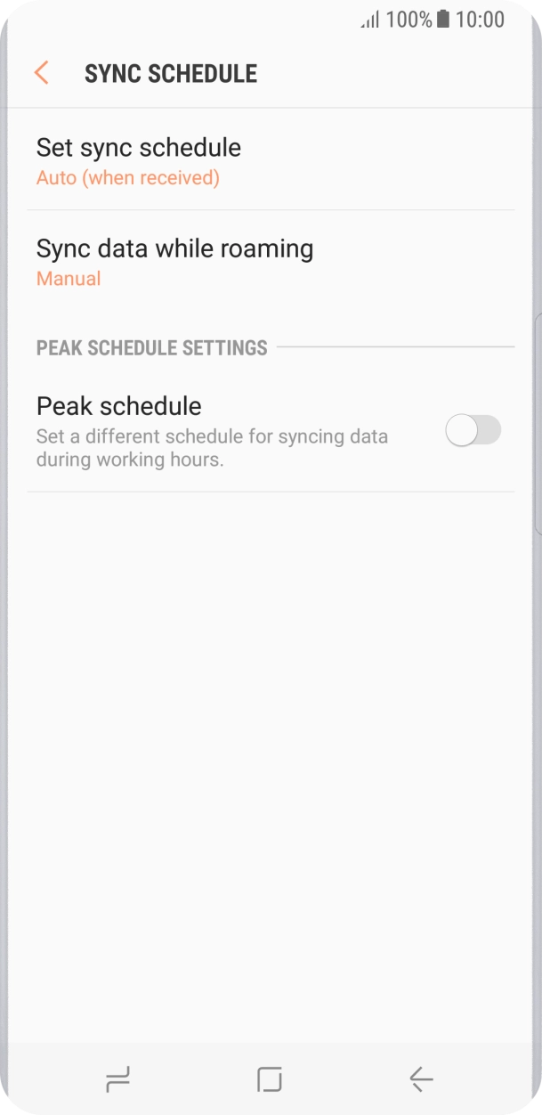 Press Set sync schedule. Press Set sync schedule.