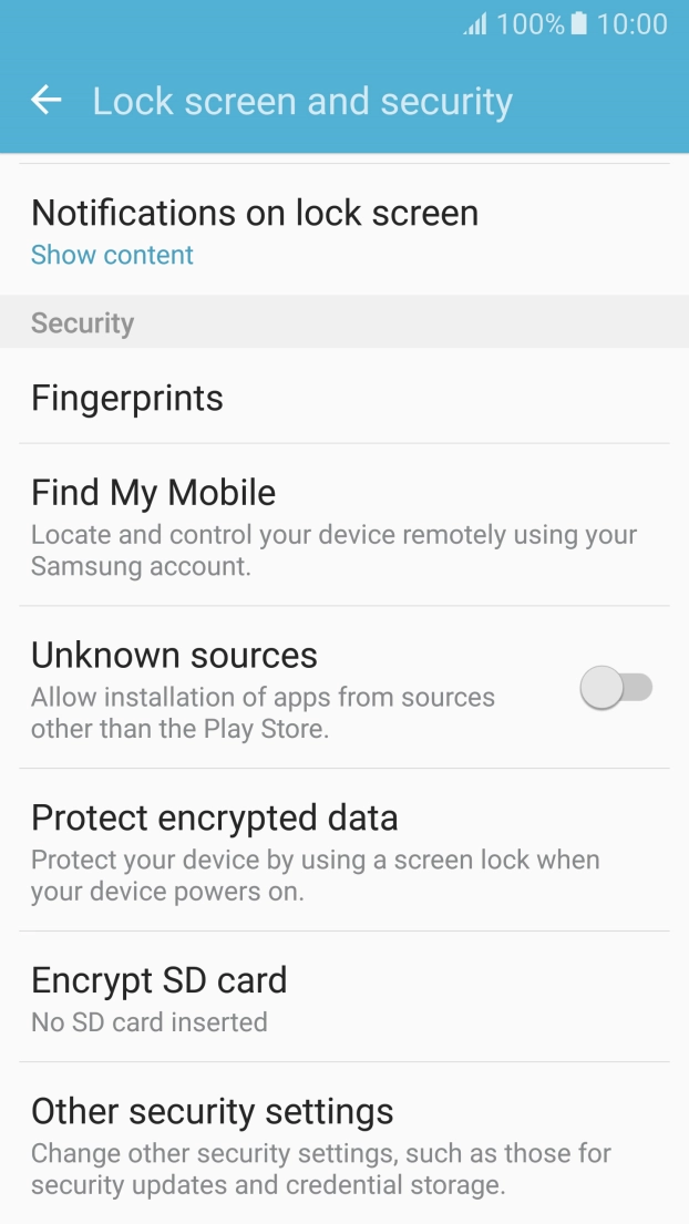 Press Other security settings.