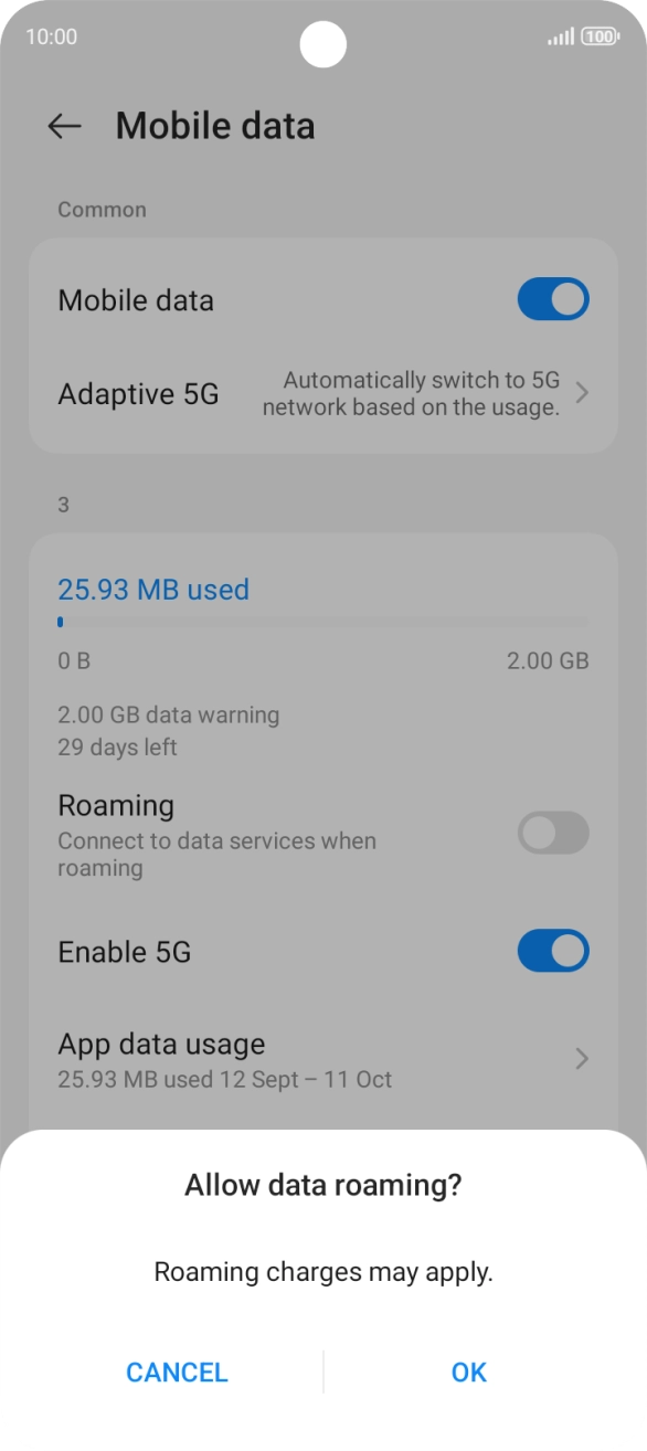 If you turn on the function, press OK.