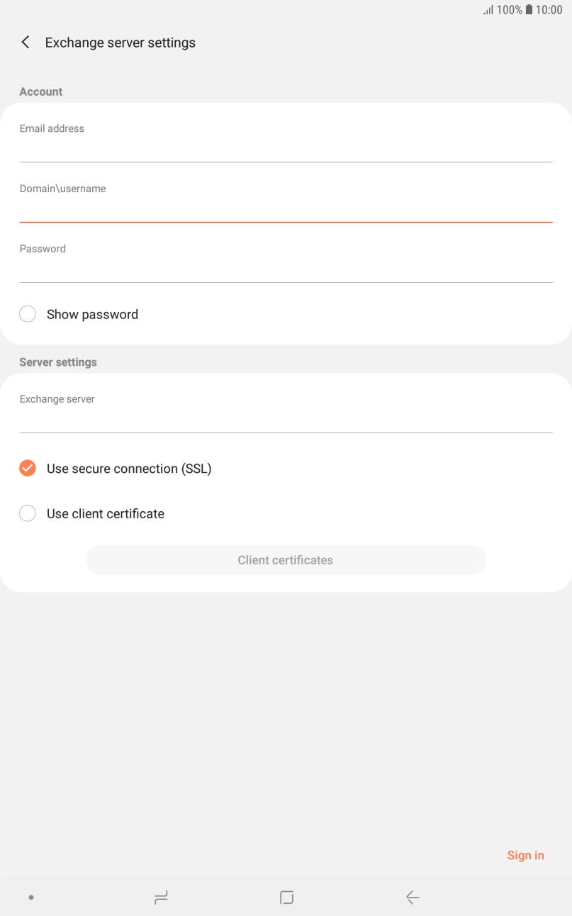 Press the field below 