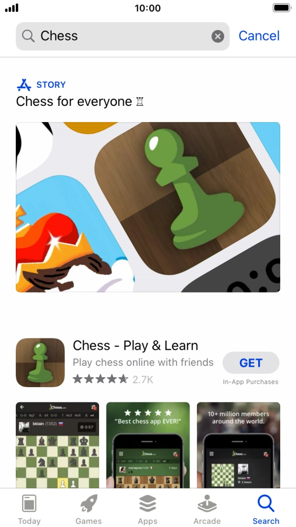 Press the required app.