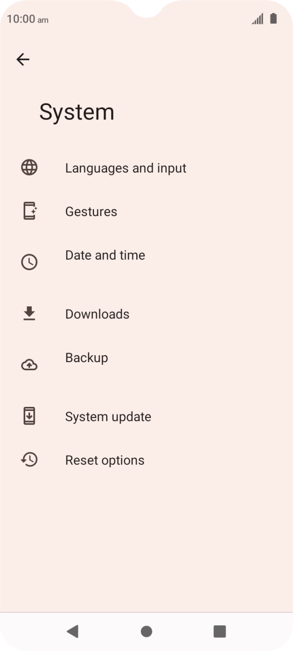 Press Reset options.