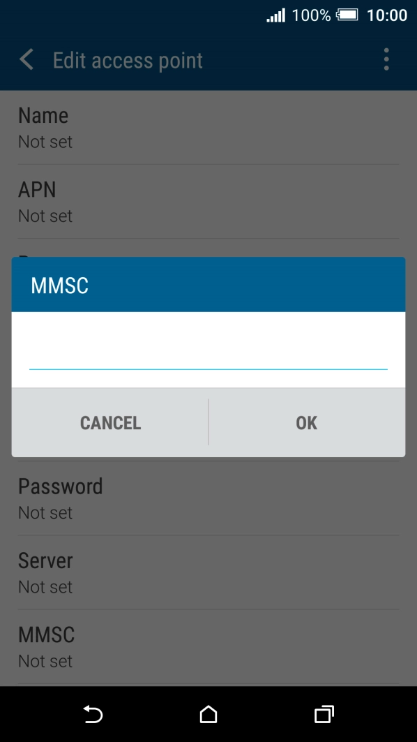 Key in http://mmsc.telstra.com:8002 and press OK.
